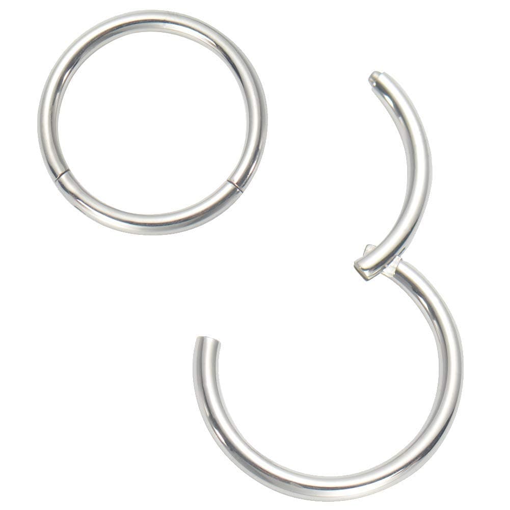 Afftiny Nose Ring Septum Hoop 20G/18G/16G/14G/12G 316L Surgical Stainless Steel Hinged Seamless Earrings, Diameter 5MM-16MM, Gold/Silver/Black/Rose Gold/Rainbow Color — view 21