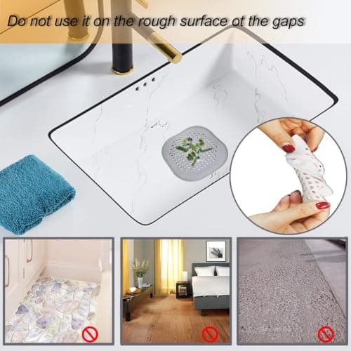 Bovinde Hair Drain Catcher,Square Cover for Shower 2 Pack (Sliver Grey) — view 3