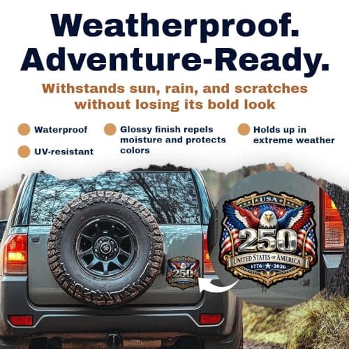 USA 250th Anniversary 1776-2026 Vinyl Sticker 2-Pack - 5 Inch - USA Flag Patriotic Car Window Bumper Decal for Truck SUV Laptop - 250 Years United States Independence Day Commemorative -USAS0010 — view 2