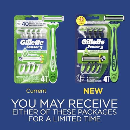 Gillette Sensor3 Sensitive Men's Disposable Razor, 4 Razors — view 2