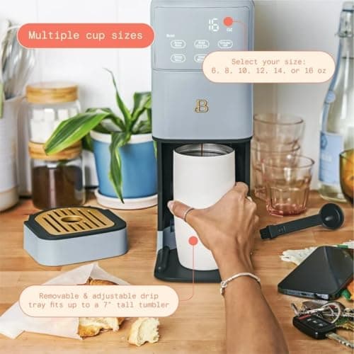 Programmable Single Serve Coffee Maker with Integrated Burr Grinder, Touch Controls, Fresh Custom Brew, Compact Design, Easy to Use — view 7