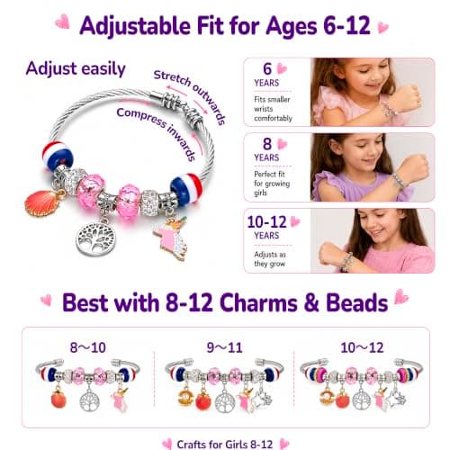 COO&KOO Charm Bracelet Making Kit, A Unicorn Girls Toy that Inspires Creativity and Imagination, Crafts for Girls Ages 8-12 with Jewelry Making Kit Perfect Gifts for 6 7 8 9 10 Girl Self-Expression! — view 4