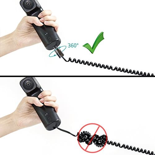 YOLISTIC (Value Pack of 2) 360° Phone Cord Detangler Landline Telephone Extended Rotating Black — view 5