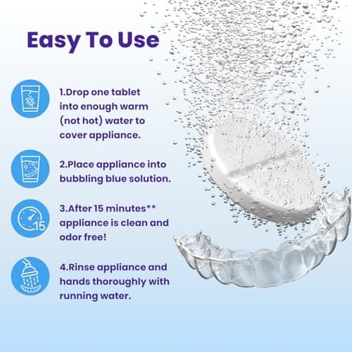 Retainer Brite - Retainer Cleaner Tablets for Invisalign, Mouth Guard Cleaner, Night Guard Cleaning and More. Cleaning Tablets for Ultrasonic Cleaners. 120 Tablets - 4 Month Supply. Made in USA — view 3
