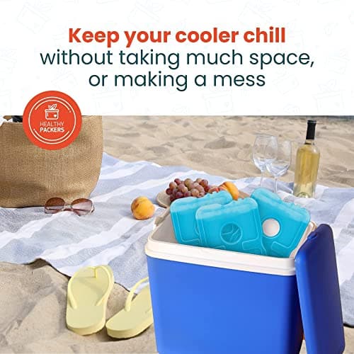 Healthy Packers Ice Packs for Lunch Boxes & Coolers - Freezer Packs - Original Cool Pack | Cooler Accessories for Beach, Camping & Fishing | Slim & Long-Lasting Reusable Ice Pack for Cooler (Set of 4) — view 7