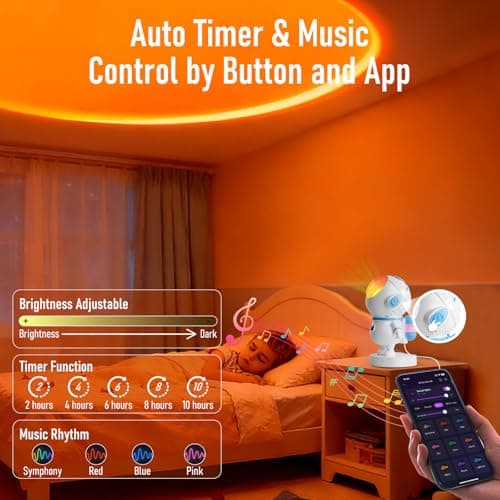 XEBKOR Astronaut Sunset Lamp,720° Magnetic Rotating RGB LED Night Light — view 2