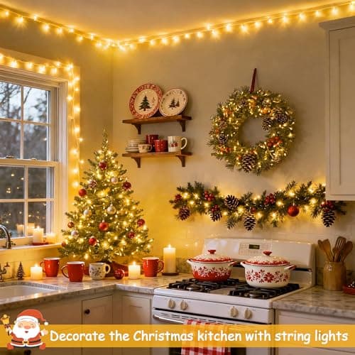 JMEXSUSS Warm White Indoor String Lights for Bedroom, 8 Modes Plug in Twinkle Fairy Lights, 33ft 100LED Christmas Lights Outdoor Waterproof Clear Wire — view 5