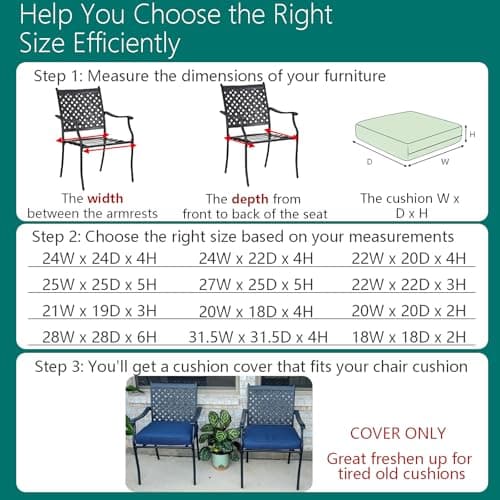 FLYMEI Outdoor Cushion Cover, Patio Loveseat Cushion Covers Only, Water Resistant Patio Cushion Slip Cover (21'' X 19'' X 3'' 4Pack, Royal Blue) — view 2