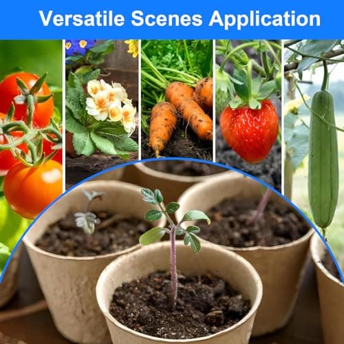 Peat Pots 8 cm, 65 Pcs Seed Starting Pot with Drainage Holes, 3.15 Inch Round Seedling Nursery Box, Small Seed Starting Starter Tray Bulk, Garden Germination Container with Bonus 65 Plant Labels — view 3