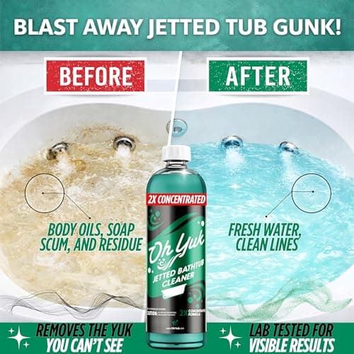 Oh Yuk Jetted Tub Cleaner 2X Concentrated – Deep Cleaning Jetted Bathtub & Jacuzzi Cleaner for Tub Systems with Jets – Removes Buildup – 16 fl oz — view 2