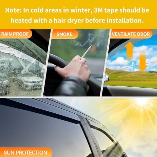 in-Channel Rain Guards for 2009-2018 Dodge Ram 1500 Standard Cab, 2010-2025 Ram 2500 & 3500 Regular Cab, 2019-2024 Ram 1500 Classic, Window Visor Shields Vent Deflector Shade Wind Dark Smoke, 2PCS — view 5