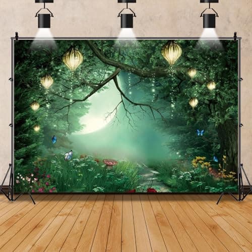 Leowefowa 8x6ft Vinyl Backdrop Spring Fairy Backdrop Mushroom Enchanted Forest Photography Background Jungle Forest Backdrop for Photo Studio Props — view 3