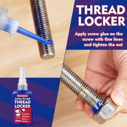 Threadlocker 1.69 Fl oz/ 50 ml Medium Strength 243, Lock & Seal Nuts, Bolts, Fasteners and Metals, Blue Thread Lock Against Losening and Leakage (medium-50ml)