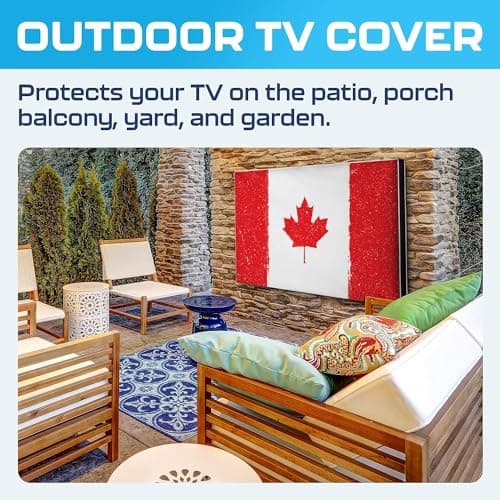 Outdoor TV Cover 55 Inch | Waterproof and Weatherproof TV Covers | Outdoor TV Enclosure-Protector for Outside TV Display Protectors – Canadian Flag — view 2
