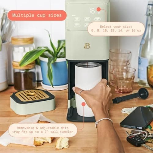 Programmable Single Serve Coffee Maker with Integrated Burr Grinder, Touch Controls, Fresh Custom Brew, Compact Design, Easy to Use — view 7