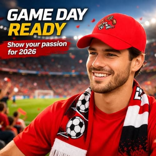 Painted Hills Canada Vancouver 2026 World Cup Soccer Adjustable Fan Cap - Embroidered Beaver – Unisex, six-Panel hat (Red) — view 2