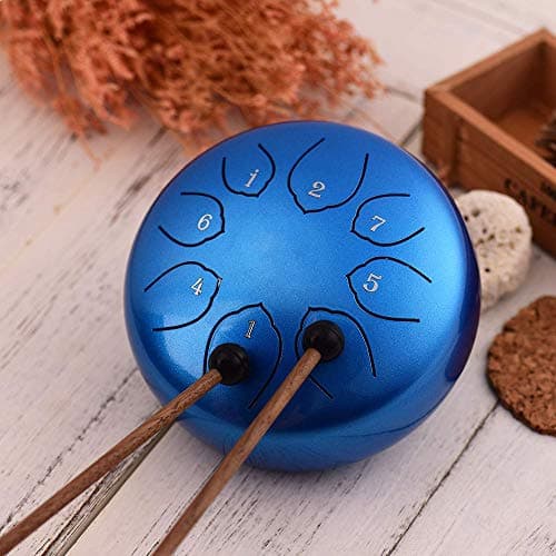 Musfunny Steel Tongue Drum : 6 Inch 8 Notes Steel Drums C Major with Drumsticks Bag Finger Cover - Handpan for Musical Education Meditation Percussion Musical Instruments — view 4