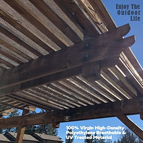 Alion Home Outdoor Pergola Sun Shade Cover Cloth Patio Canopy HDPE Permeable with Grommets (10' x 10', Brown)