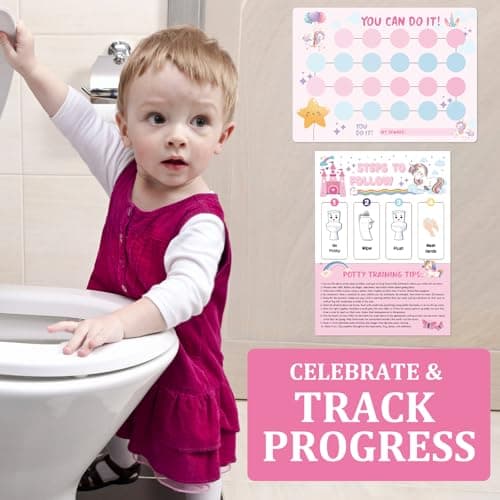 Unicorn Potty Training Chart for Toddler Girls - Potty Training Sticker Chart for Girls Potty with Sticker, Sticker Chart for Kids Potty Training Reward Chart, Kids Reward Chart — view 5