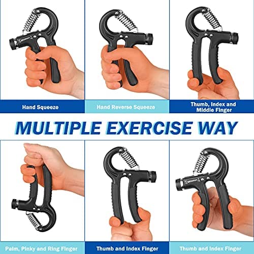 AIXPI Grip Strength Trainer, Hand Grip Exerciser Strengthener with Adjustable Resistance 11-132 Lbs (5-60kg), Forearm Strengthener, Hand Exerciser for Muscle Building and Injury Recover Black 1 Pack — view 4