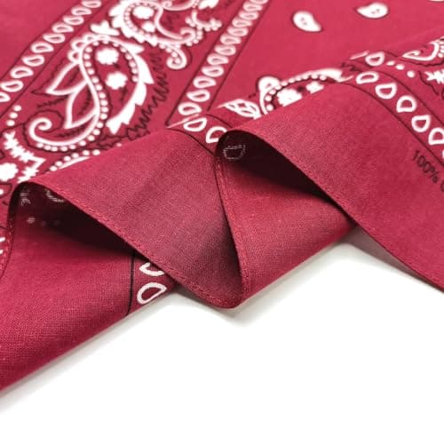 APIGANIZ 100% Cotton Bandanas, 21 x 21 inches, Set of 6 (Basic - Brown/Bungundy/Beige) — view 5