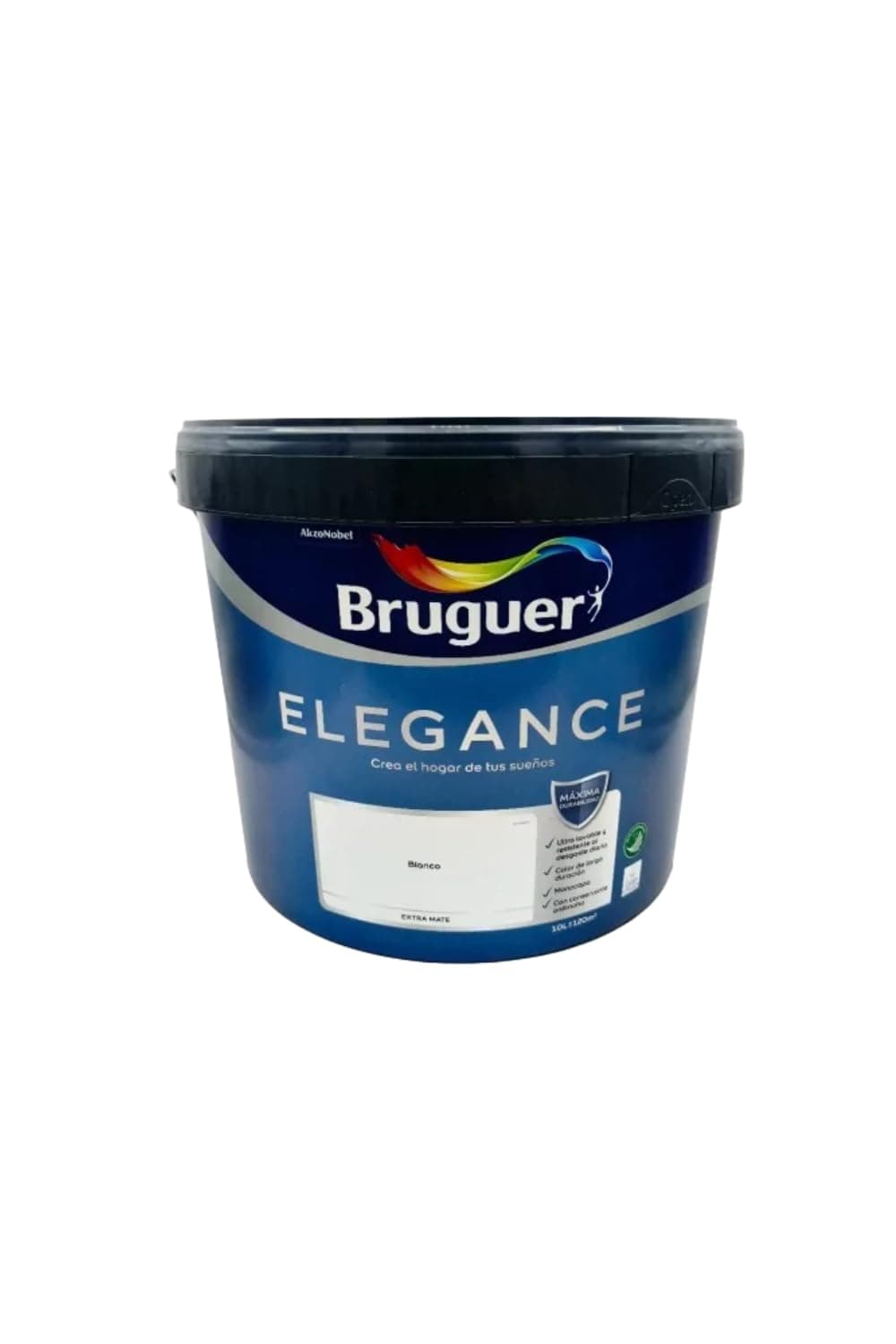 Bruguer ELEGANCE Pintura Monocapa ExtraMate, Paredes y Techos, Interior, Exterior protegido, Alta Durabilidad, UltraLavable, Resistente al Desgaste y Manchas Blanco 10L