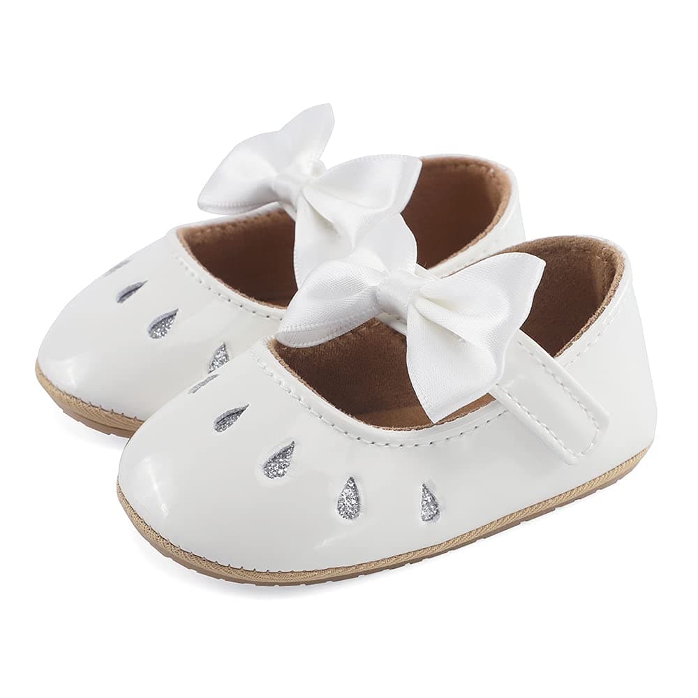 LACOFIA Baby Girls Anti-Slip First Walking Shoes Infant Bowknot Mary Jane Princess Party Shoes Prewalkers — view 11