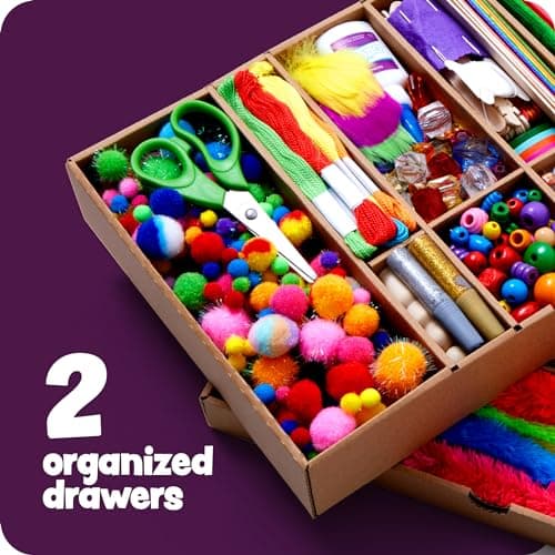Arts and Craft Kit Vault - 1000+ Piece Crafts Kit Library in a Box for Kids Ages 8 9 10 11 & 12 Year Old Girls & Boys - Crafting Supplies Set Kits - Gift Ideas for Preschool Kids Project Activity — view 2