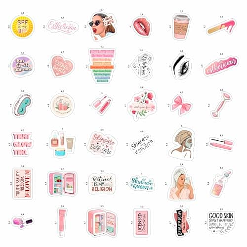 100Pcs Esthetician Stickers for Laptop, Skincare Stickers - Esthetician Party Supplies, Gifts - Gift for Women & Men — view 2