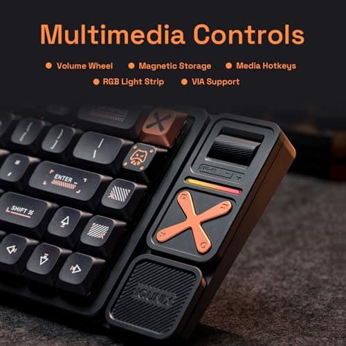 IQUNIX Magi65 Pro Low Profile Mechanical Keyboard Wireless 65% Ultra Slim for Creamy Typing, Hot Swappable, RGB Backlit, PBT Keycaps, Aluminum Case, BT/2.4G/USB-C, Mac/Windows (Black) — view 3