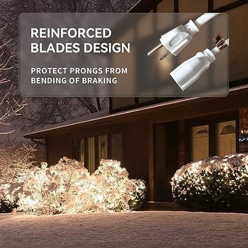YOJOE Indoor Outdoor Extension Cord, 3 Prong 13A Weatherproof Power Cord, 16 Gauge Heavy Duty 6 ft White Extension Cord for Garage, Garden and Home, 16/3 SJTW UL Listed — view 4
