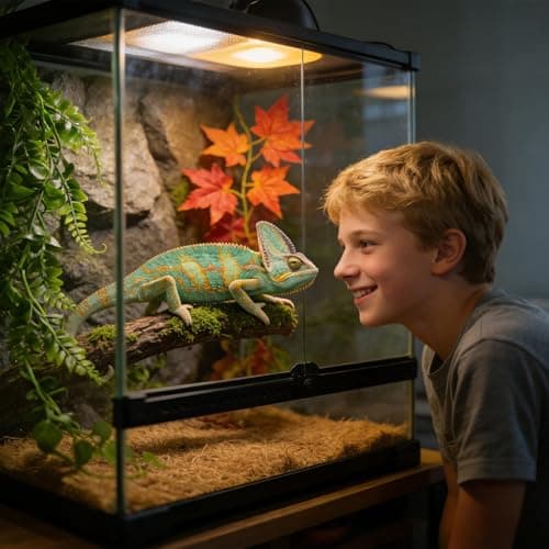 Foyods 2PCS Reptile & Amphibian Habitat Plants (L30 xW5.1'') - Fake Plants for Reptiles, Artificial Hanging Terrarium Plants for Bearded Dragon Snake Geckos Chameleon & Fake Hanging Terrarium Plants — view 2