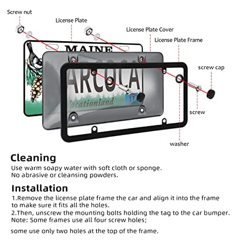 Tinted License Plate Covers Smoked Unbreakable License Plate Covers Frame Shield Combo fits Any Standard US Plates,Novelty Bubble Design Covers - Screws Included — view 5