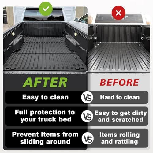 TripleAliners Truck Bed Mat Compatible with 2024 Toyota Tacoma Accessories 6FT Vehicle Bed Mat Perfectly Flush All Weather Protection TPE Heavy Duty Pickup Car Bed Cargo Mat — view 5