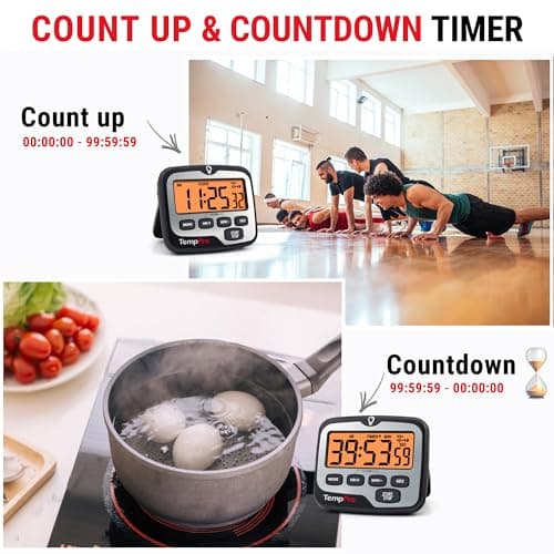 TempPro TM01 Kitchen Timers for Cooking with Count Up Countdown Timer, Digital Timer for Kids Students with Touch Backlight, Study Timers for Classroom Teacher Supplies(Previously ThermoPro) — view 2