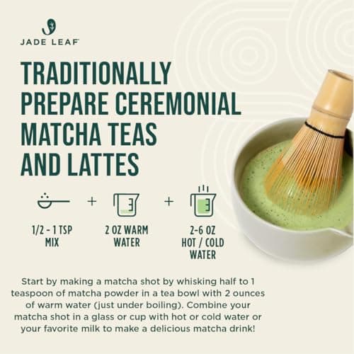 Jade Leaf Matcha Organic Ceremonial Grade Matcha Green Tea Powder - 100% Pure Japanese First Harvest Green Tea for Ceremonies, Usucha, Lattes 30g Tin (Pack of 1) — view 5