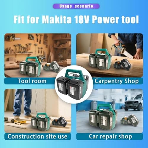 4-Slot Battery Holder for Makita 14V&18V LXT Batteries - Rugged & Portable Storage Case, Compact Organizer for Tool Boxes & Bags, Quick Access, Ideal for Transport & Job Sites — view 4