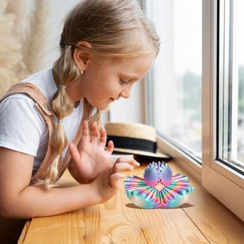 Gear Ball, 3D Printed Gear Sphere Fidget Toy, Sensory Stress Relief Ball for Kids and Adults, ADHD Autism Desk Toy Stocking Stuffer Unique Fun Office White Elephant Gift (Rainbow, 3.15inches) — view 5