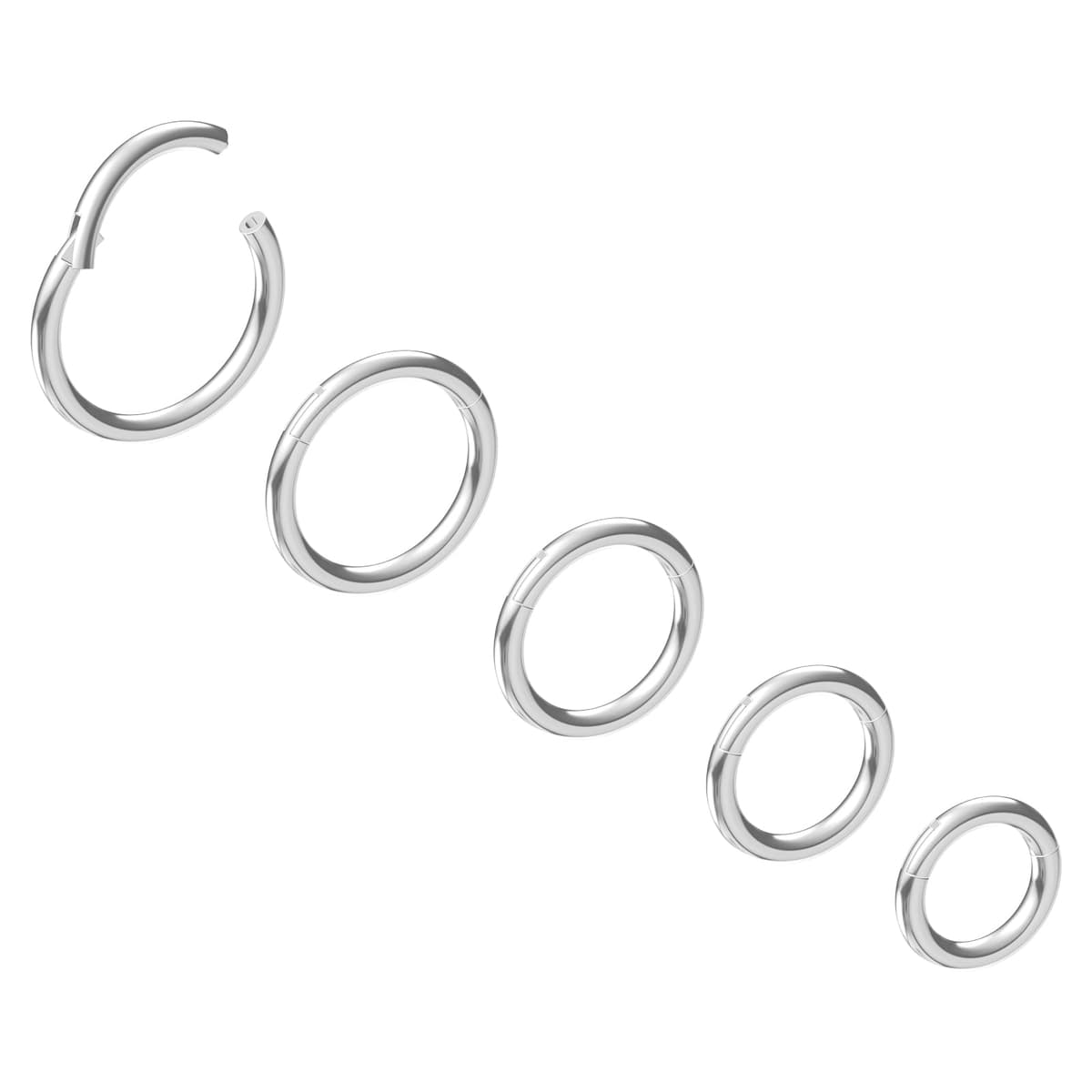 NewkeepsR 6G/8G/10G/12G/14G/16G/18G/20G Steel Nose Ring Hoop Piercing,Septum Lip Helix Cartilage Rook Body Jewellery,Diameter From 5mm to 14mm, Gold-Rose Gold-Silver tone-Black — view 18