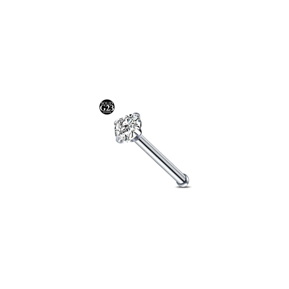 AceFun 20G piercing nariz titanio plata 1 forma G23 plata recta Piercing nariz Joyería para Mujeres Hombres plata circonio cúbico diamantes 1.5mm 2mm 2.5mm 3mm — view 12