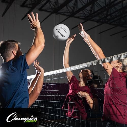 Champion Sports Rubber Volleyball, Official Size, for Indoor and Outdoor Use - Durable, Regulation Volleyballs for Beginners, Competitive, Recreational Play - Premium Volleyball - White, VR4, 1 Set — view 3