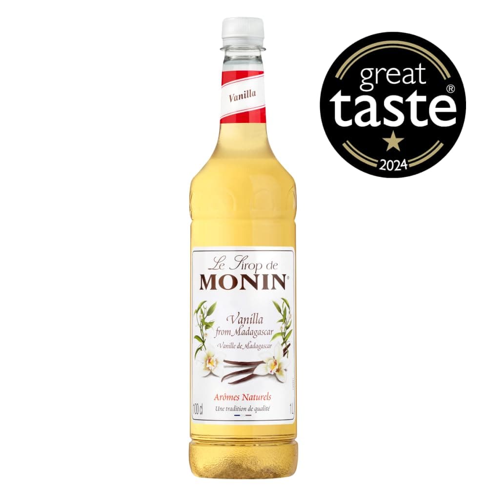 Monin Premium Vanilla Syrup 1L For Coffee And Cocktails. Vegan-Friendly, Allergen-Free, 100 Percent Natural Flavours And Colourings — view 2