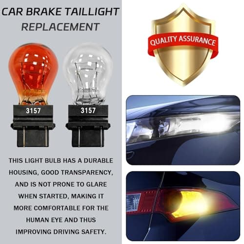 CCNU 3157 Bulb, Brake Light Bulb High Brightness Tail Turn Signal Reverse Light 3157 led Bulbs with Built in Resistor, 12V 21/5W Halogen Miniature Bulbs for Most Cars, Trucks and Vans(10PCS White) — view 2