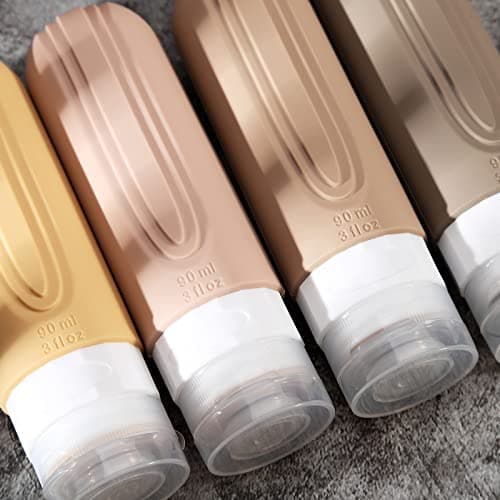 Mrsdry Travel Bottles for Toiletries, Tsa Approved 3oz Travel Size Containers BPA Free Leak Proof Refillable Liquid Silicone Squeezable Travel Accessories for Shampoo Conditioner Lotion (4 Pack) — view 4