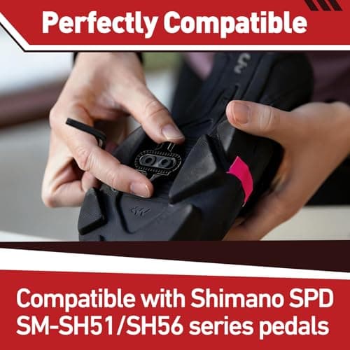 4 Pairs SH51 Bike Cleats Compatible with Shimano PD-M680 Series Pedals.The SH56 and SH51 Bike Cleats Suitable for Road, Indoor Cycling Spinning Shoes, Reinforced Brass Material, Easy Clip & Release — view 3