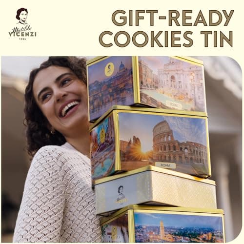 Matilde Vicenzi Millefoglie D'Italia Cookie Tin - Imported Assortment of Italian Butter Cookies & Crispy Tea/Coffee Pastries, Kosher Dairy, Gift Box for Every Special Occasion - 13.76oz — view 3