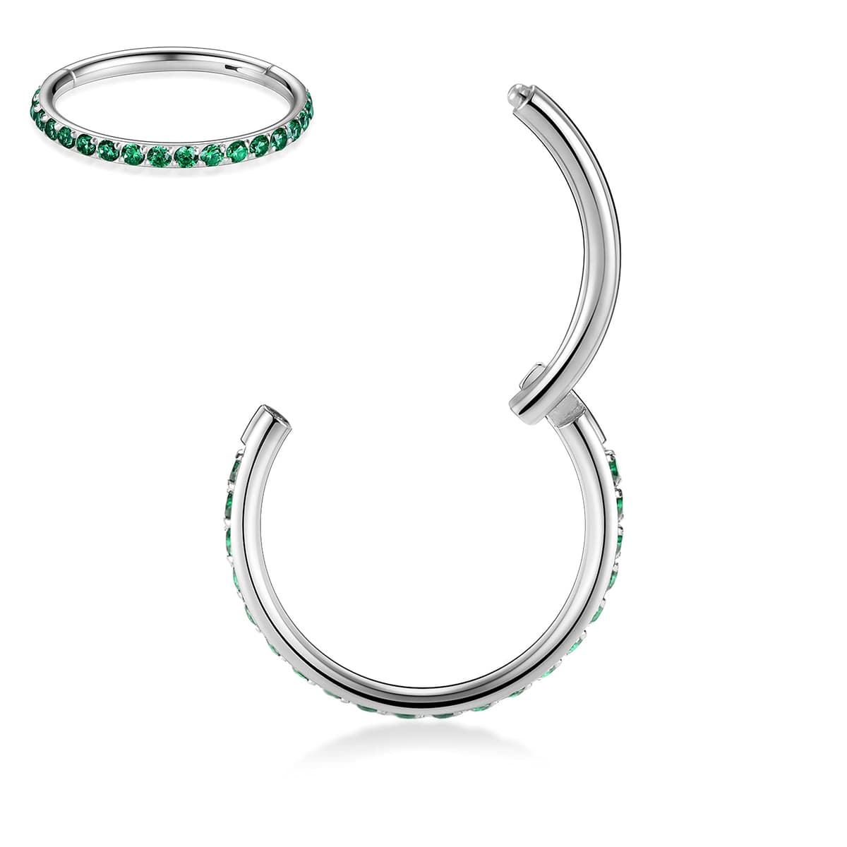 AROWRO 20G 18G 16G 14G CZ Nose Septum Rings Cartilage Conch Earring Hoop 316L Surgical Steel Conch Daith Helix Tragus Piercing Jewelry Septum Clicker for Women Men — view 3