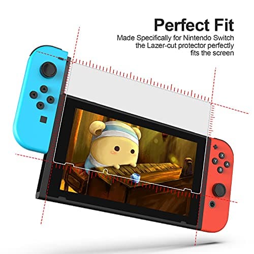 daydayup [3 Pack] Tempered Glass Screen Protector Compatible with Nintendo switch - Transparent HD Clear Anti-Scratch Screen Protector Skin Set for Nintendo Switch — view 3