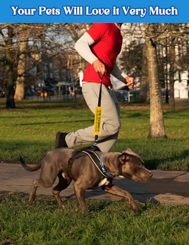 in Training Dog Leash Sleeve - Funny Yellow Alert Wrap with Hanging ID Patch | Ask Before Petting Service Dog Accessory, Perfect Pet Birthday Gift for Dog Owners — view 4
