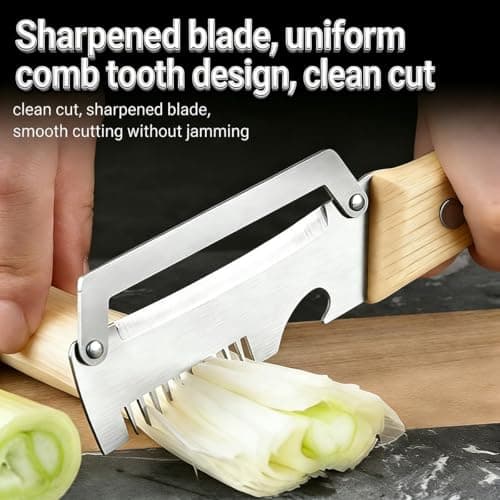 4 in 1 Multifunctional Vegetable Peeler with Wooden Handle Ultimate Kitchen Tool for Fruit Vegetables Meat Slicing Green Onion Shredding & Bottle Cap Opener (2pcs)